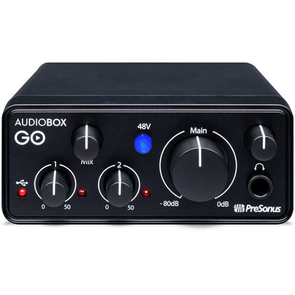 PreSonus AudioBox Go Creator Bundle Grabación Interfaz USB-C Micrófono Condensador