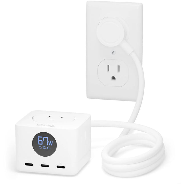 Plugable 67W Regleta USB-C con Medidor de Energía y 3 Puertos USB-C