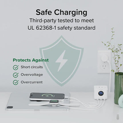 Plugable 67W Regleta USB-C con Medidor de Energía y 3 Puertos USB-C