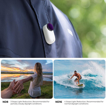 K&F Concept Juego de Filtros ND para Insta360 GO3S 6 Paros Vidrio AGC y Revestimiento Nano