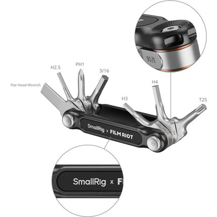 SmallRig x FILM RIOT Juego de Llaves Plegables 7 en 1 con 4 Allen Acero