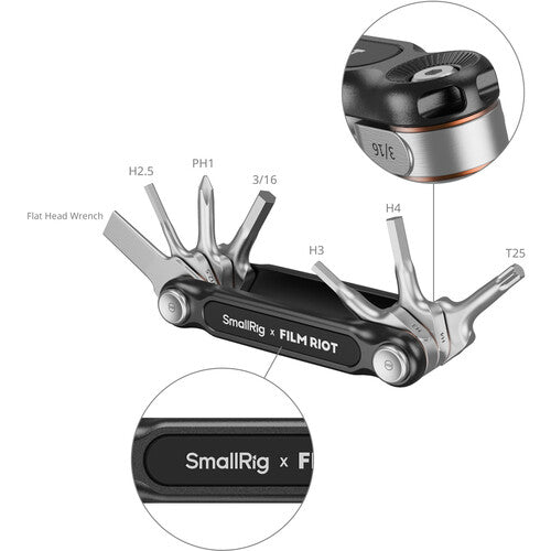 SmallRig x FILM RIOT Juego de Llaves Plegables 7 en 1 con 4 Allen Acero