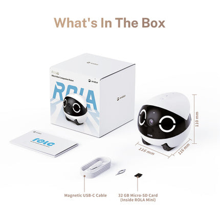 enabot ROLA Mini Robot Resolución 2K Visión Nocturna Batería 2450mAh Cámara