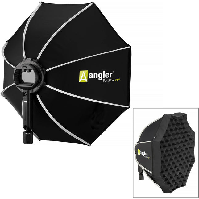 Angler On-Camera Flash Softbox 24 Pulgadas Octagonal con Rejilla de Tela