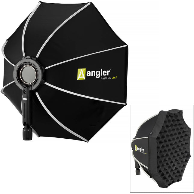 Angler FastBox 24" Softbox Octagonal con Rejilla Textil 40° y Adaptador Profoto A1