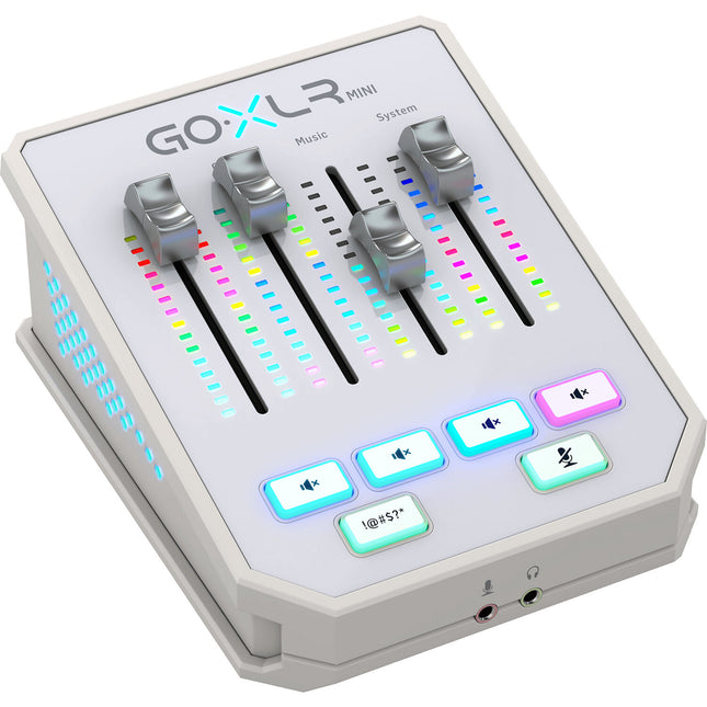TC-Helicon GoXLR Mini Mixer y Interfaz de Audio USB Blanco con 4 Faders Y Entrada Óptica
