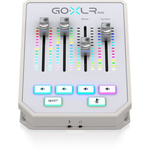 TC-Helicon GoXLR Mini Mixer y Interfaz de Audio USB Blanco con 4 Faders Y Entrada Óptica