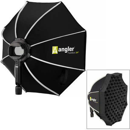 Angler FastBox Softbox Octagonal 24 pulgadas con Rejilla de Tela y Adaptador Godox AD200/AD200Pro