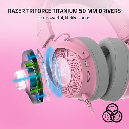 Razer Kraken Kitty V2 Pro Auriculares USB Conductor 50mm RGB Quartz