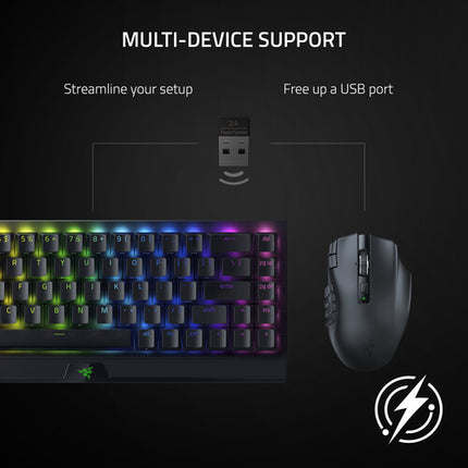 Razer Naga V2 HyperSpeed Ratón Inalámbrico 30000 dpi 19 Botones