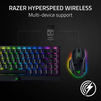 Razer Basilisk V3 Pro Ratón Inalámbrico 30000 dpi con Kit Teclado Mecánico BlackWidow V4 RGB