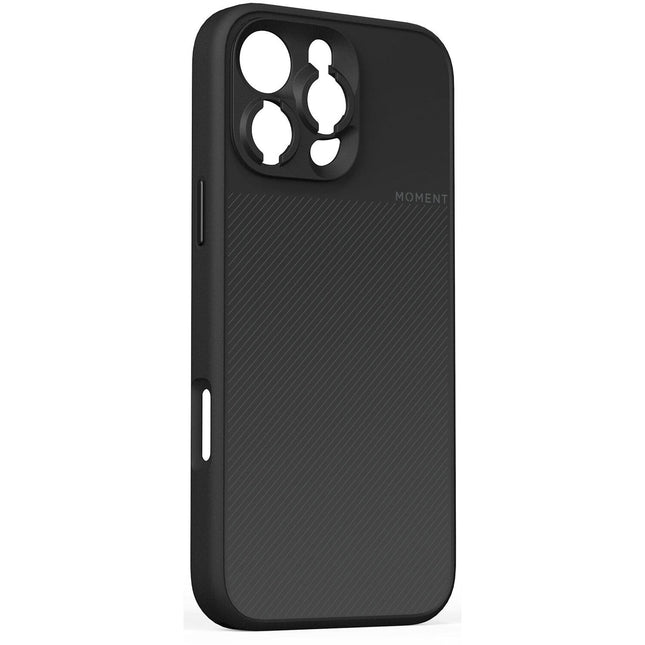 Funda de cámara Moment para iPhone 16 Pro Max con montaje T-Series y botón dedicado negra