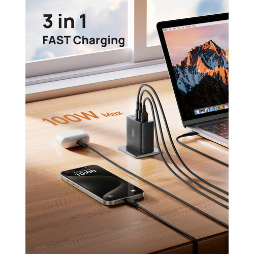 INIU Leopard Cargador de Pared USB GaN 100W 3 Puertos USB-C y USB-A