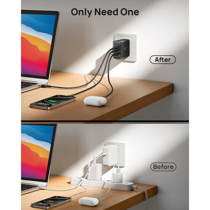 INIU Leopard Cargador de Pared USB GaN 100W 3 Puertos USB-C y USB-A