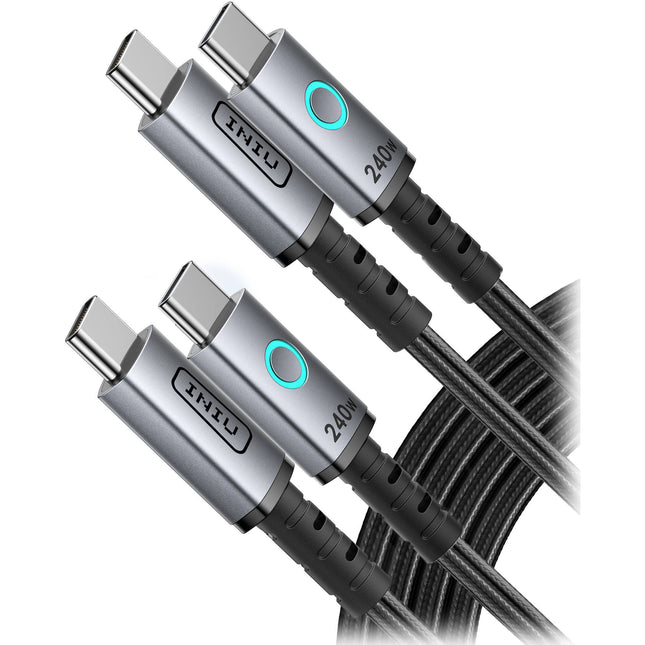 INIU Leopard Cable USB-C 240W 2-Pack 2m Trenzado Nylon FLYWEAVE
