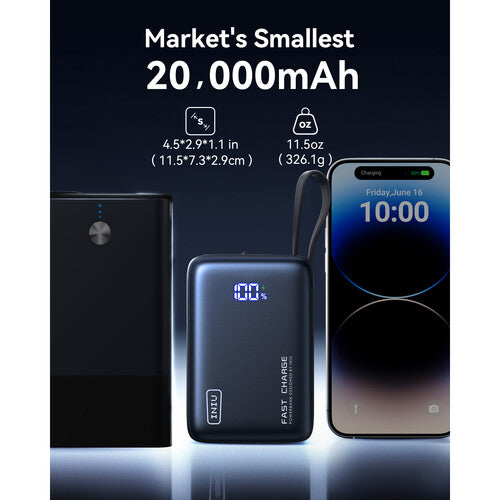 INIU Pocket Power 20k Power Bank 20000mAh 20W USB-C con Pantalla LED