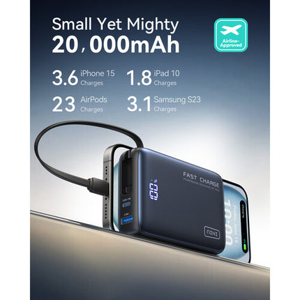 INIU Pocket Power 20k Power Bank 20000mAh 20W USB-C con Pantalla LED