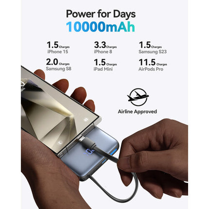 INIU Pocket Power 10k Power Bank 10000mAh 20W Carga Rápida LED
