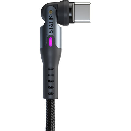 Statik 360 Pro Cable de carga magnético USB-C 100W 1 metro con adaptador USB-A y organizador