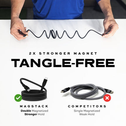 Statik MagStack Pro Cable de carga USB-C 3 3 pies 100W nylon resistente