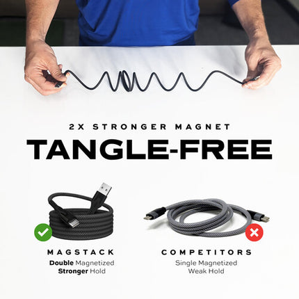 Statik MagStack Cable de carga USB-A a USB-C 3.3 pies 27W 480 Mb/s Nylon