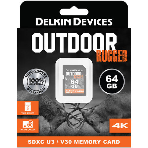 Delkin Devices 64GB Tarjeta de Memoria SDXC UHS-I V30 90MB/s Resistente Exterior