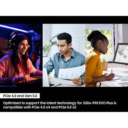 Samsung 1TB 990 EVO Plus SSD Interno M.2 PCIe 5.0 x2 7150 MB/s lectura 6300 MB/s escritura