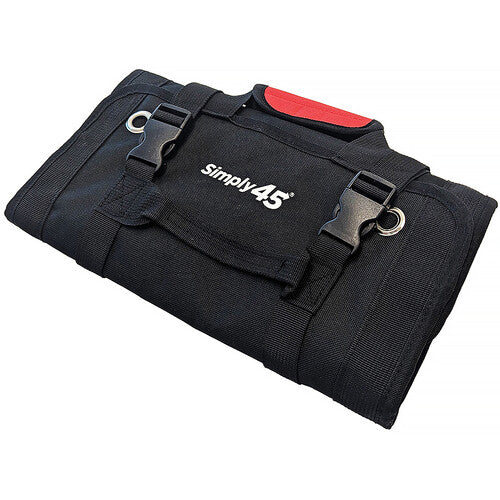 Simply45 Bolso enrollable para herramientas con doble cierre y 5 bolsillos con cremallera