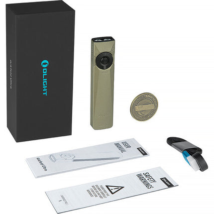 Olight Arkfeld Ultra Linterna con Láser Verde 1400 Lúmenes Luz UV 900mW Cable Magnético