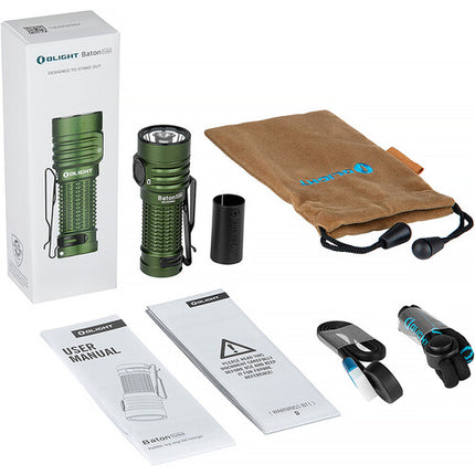 Olight Baton Turbo Linterna Recargable Verde OD 1000 lúmenes 50 días batería 18350