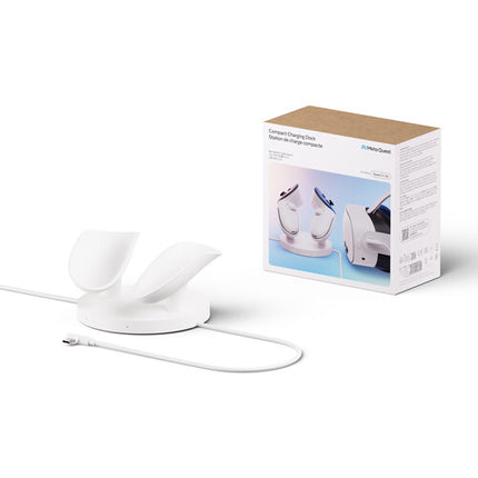 Meta Compact Charging Dock para Quest 3 3S Carga Inalámbrica y 2 Baterías Li-Ion