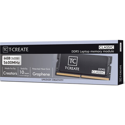 TEAMGROUP T-Create Classic DDR5 16GB 5600 MHz Módulo de Memoria SO-DIMM Negro