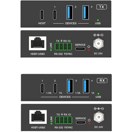 DVDO USB Extender sobre HDBaseT Extensor USB 3.2 Gen1 hasta 100m con puertos USB-C y USB-A
