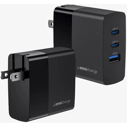 omnicharge Omni GaN 65W Cargador de Pared con 2x USB-C y USB-A