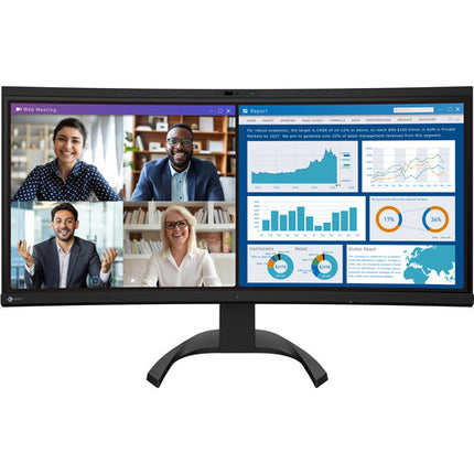 EIZO FlexScan EV3450XC Monitor Curvo Ultrawide 34.1" WQHD 3440x1440 5MP Webcam