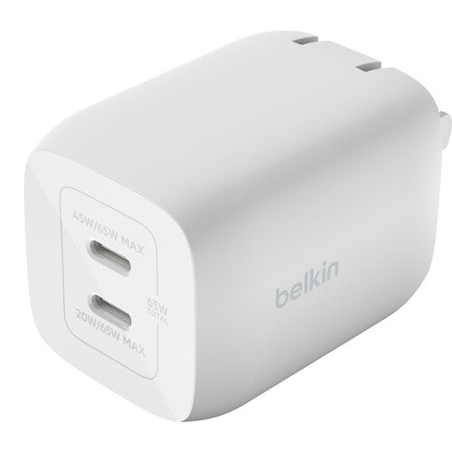 Belkin BoostCharge Pro 65W Cargador de Pared Dual USB-C con Cable USB-C 6'