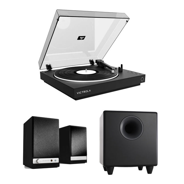 Victrola Tocadiscos Automático Tres Velocidades con Altavoces HD3 125W y Subwoofer S8 8"