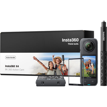 Insta360 X4 Cámara de Acción 360° 8K Kit con Batería y Stick