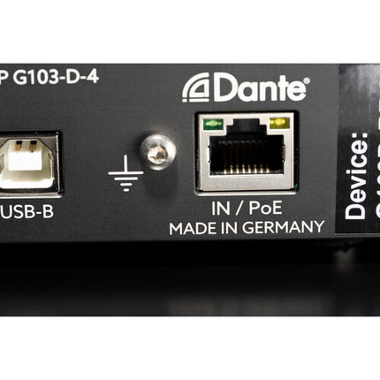 LAKE PEOPLE G103D4 Amplificador de Auriculares Dante 24 Bit 192 kHz 4 Canales