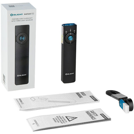 Olight Arkfeld Pro Linterna con LED 1300 lúmenes Luz UV 900mW Cable USB Magnético