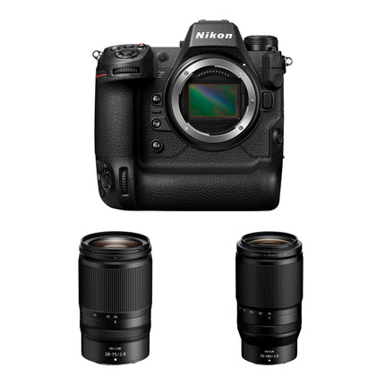 Nikon Z9 Cámara Sin Espejo 45.7MP 8K Video con Lentes 28-75mm y 70-180mm f2.8