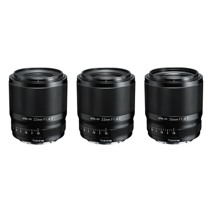 Tokina Kit de lentes atm-x f1.4 23mm 33mm y 56mm para Sony E