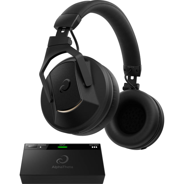 AlphaTheta HDJ-F10-TX Auriculares DJ inalámbricos con Transmisor Bluetooth y baja latencia