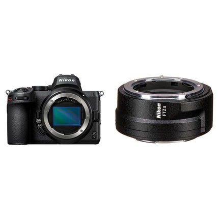 Nikon Z5 Cámara Sin Espejo con Adaptador FTZ II Sensor 24.3MP Pantalla Táctil 3.2"