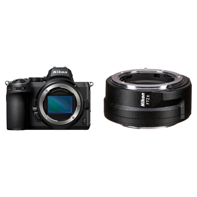 Nikon Z5 Cámara Sin Espejo con Adaptador FTZ II Sensor 24.3MP Pantalla Táctil 3.2"