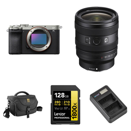 Sony a7C II cámara sin espejo con lente 24-50mm f/2.8 y kit básico 33MP 10 fps silver