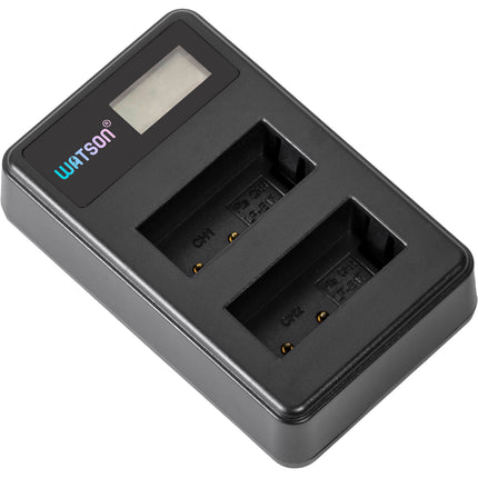 Watson Mini Duo Cargador USB-C para Baterías Canon LP-E17 con Pantalla LCD y Adaptador AC