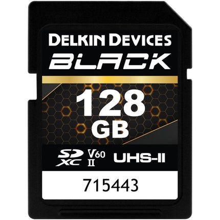 Delkin Devices 128GB BLACK UHS-II SDXC Tarjeta de Memoria 290MB/s 190MB/s con Estuche Protector