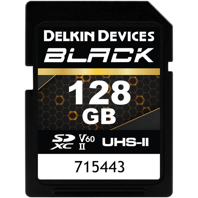 Delkin Devices 128GB BLACK UHS-II SDXC Tarjeta de Memoria 290MB/s 190MB/s con Estuche Protector