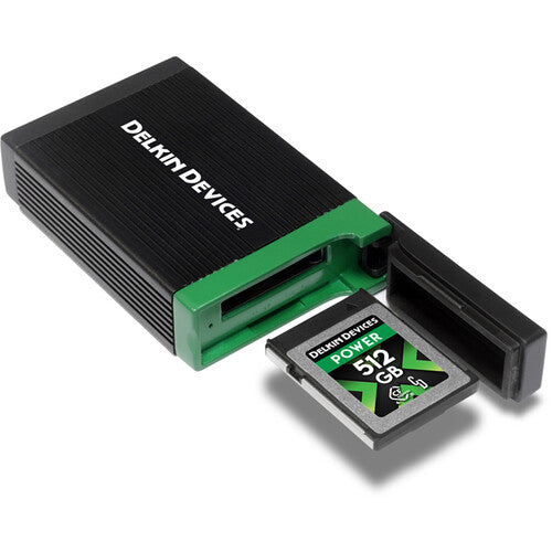 Delkin Devices Lector de Tarjetas CFexpress Tipo B USB4 40 Gb/s con Cable USB-C